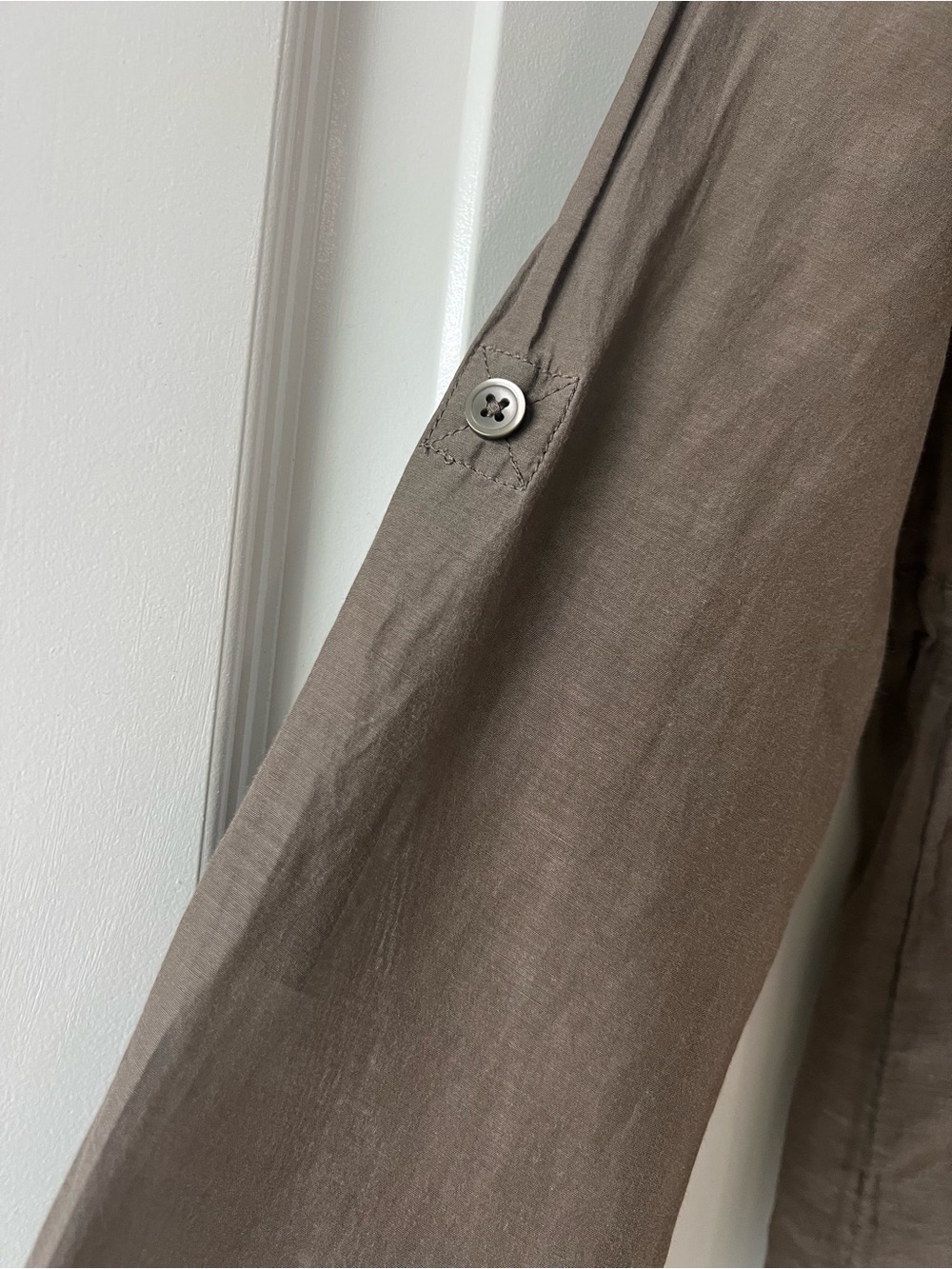 Athleta Day Dream Silk Coverup Tunic XS Brown Pintuck Drawstring Boho Beach Top - Picture 5 of 8